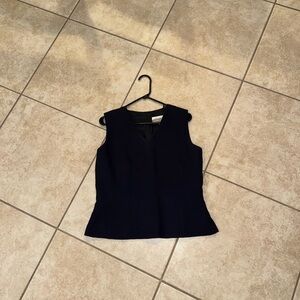Casual Corner Vintage OG Dark Navy Blue Sleeveless Luxury Vest